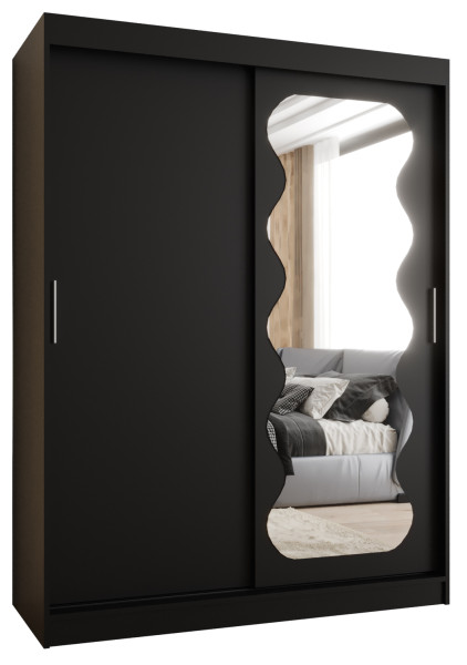 Szafa przesuwna z lustrem Garderoba Spoti 150 czarny 565588