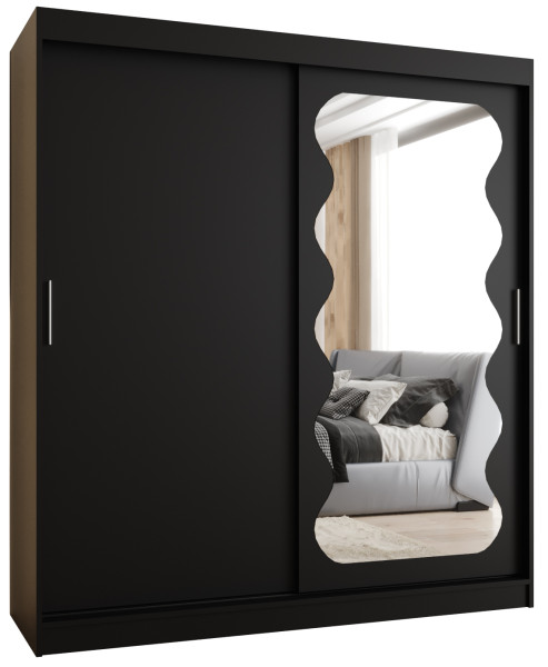 Szafa przesuwna z lustrem Garderoba Spoti 180 czarny 565529