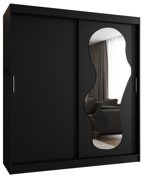 Szafa przesuwna z lustrem Garderoba Ultra 180 czarny 550115
