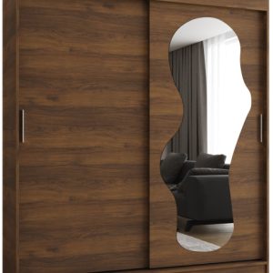 Szafa przesuwna z lustrem Garderoba Ultra 180 orzech warmia 1029875 Szafa przesuwna z lustrem Garderoba Ultra 180 orzech warmia 1029875