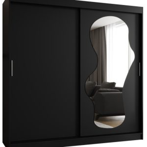 Szafa przesuwna z lustrem Garderoba Ultra 200 czarny 550119 Szafa przesuwna z lustrem Garderoba Ultra 200 czarny 550119