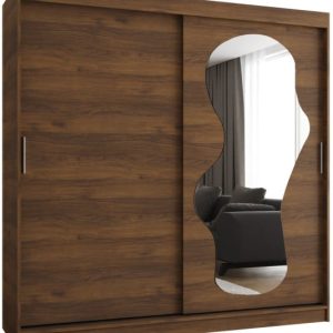 Szafa przesuwna z lustrem Garderoba Ultra 200 orzech warmia 1029833 Szafa przesuwna z lustrem Garderoba Ultra 200 orzech warmia 1029833