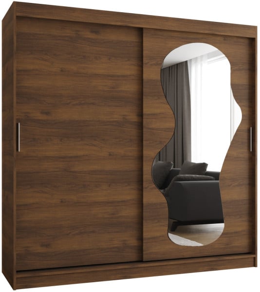 Szafa przesuwna z lustrem Garderoba Ultra 200 orzech warmia 1029833