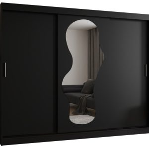 Szafa przesuwna z lustrem Garderoba Ultra 250 czarny 550106 Szafa przesuwna z lustrem Garderoba Ultra 250 czarny 550106