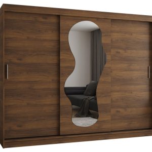 Szafa przesuwna z lustrem Garderoba Ultra 250 orzech warmia 1029886 Szafa przesuwna z lustrem Garderoba Ultra 250 orzech warmia 1029886