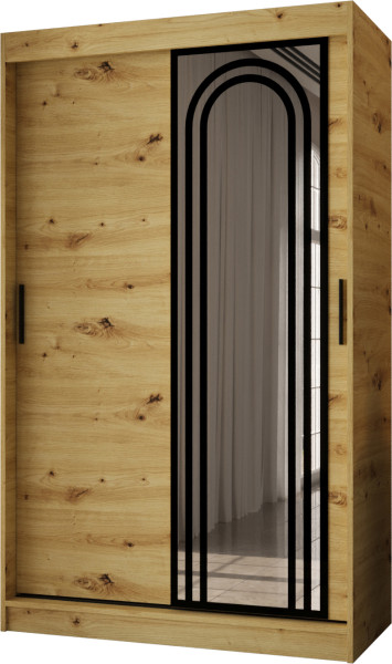 Szafa przesuwna z lustrem Garderoba VIGO 120 artisan + u. czarny 1097851