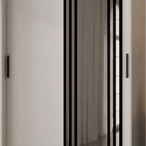 Szafa przesuwna z lustrem Garderoba VIGO 120 biały + u. czarny 1097894