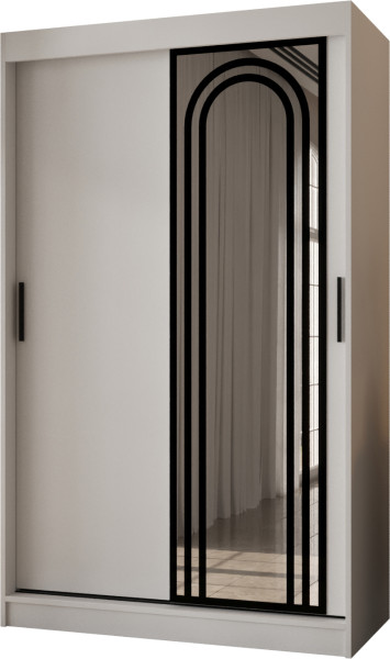 Szafa przesuwna z lustrem Garderoba VIGO 120 biały + u. czarny 1097894