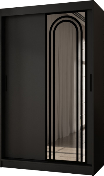 Szafa przesuwna z lustrem Garderoba VIGO 120 czarny + u. czarny 1097848