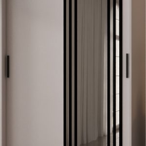Szafa przesuwna z lustrem Garderoba VIGO 120 kaszmir + u. czarny 1097847