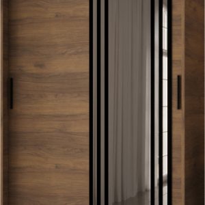 Szafa przesuwna z lustrem Garderoba VIGO 120 orzech + u. czarny 1097828