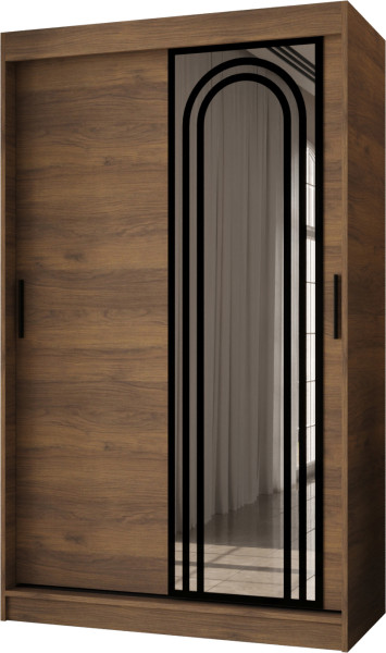 Szafa przesuwna z lustrem Garderoba VIGO 120 orzech + u. czarny 1097828
