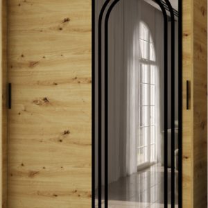 Szafa przesuwna z lustrem Garderoba VIGO 150 artisan + u. czarny 1097944