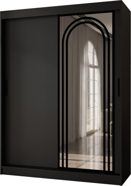 Szafa przesuwna z lustrem Garderoba VIGO 150 czarny + u. czarny 1097870