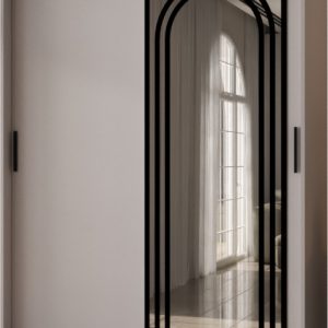 Szafa przesuwna z lustrem Garderoba VIGO 150 kaszmir + u. czarny 1097936