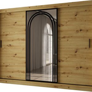 Szafa przesuwna z lustrem Garderoba VIGO 250 artisan + u. czarny 1097876 Szafa przesuwna z lustrem Garderoba VIGO 250 artisan + u. czarny 1097876