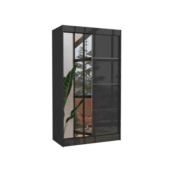 Szafa przesuwna z lustrem GILTON 120 Black 1012163