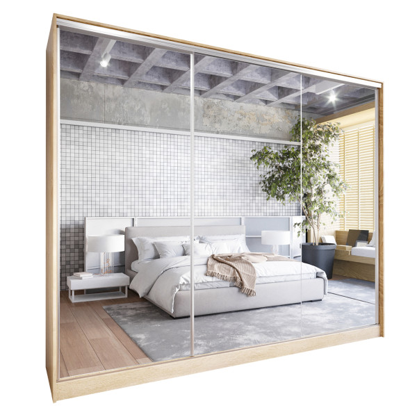 Szafa przesuwna z lustrem GRANDO B 250 sonoma 236639