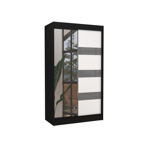 Szafa przesuwna z lustrem i lacobelem TOURA 120 Black 1018293