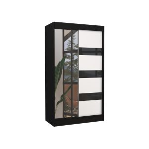 Szafa przesuwna z lustrem i lacobelem TOURA 120 Black 1018115 Szafa przesuwna z lustrem i lacobelem TOURA 120 Black 1018115