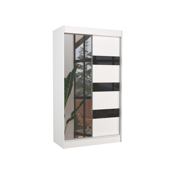 Szafa przesuwna z lustrem i lacobelem TOURA 120 White 1018081