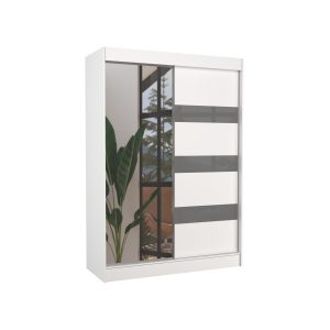 Szafa przesuwna z lustrem i lacobelem TOURA 150 White 1018160 Szafa przesuwna z lustrem i lacobelem TOURA 150 White 1018160