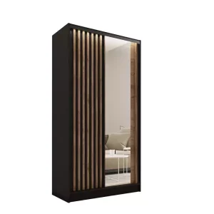 Szafa przesuwna z lustrem i lamelami 100 cm LAMEL 3D Lefkas 248945 Szafa przesuwna z lustrem i lamelami 100 cm LAMEL 3D Lefkas 248945