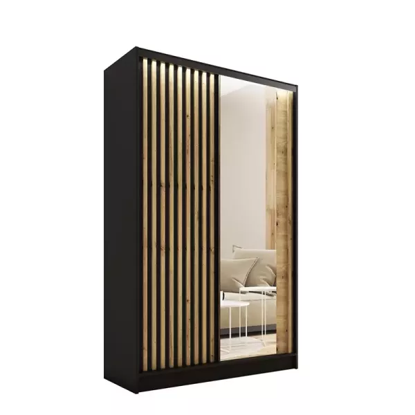 Szafa przesuwna z lustrem i lamelami 120 cm LAMEL 3D Artisan 248949