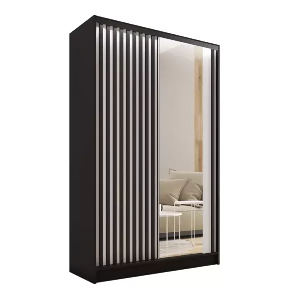 Szafa przesuwna z lustrem i lamelami 120 cm LAMEL 3D Biały 248988