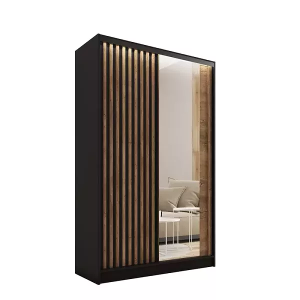 Szafa przesuwna z lustrem i lamelami 120 cm LAMEL 3D Lefkas 248954