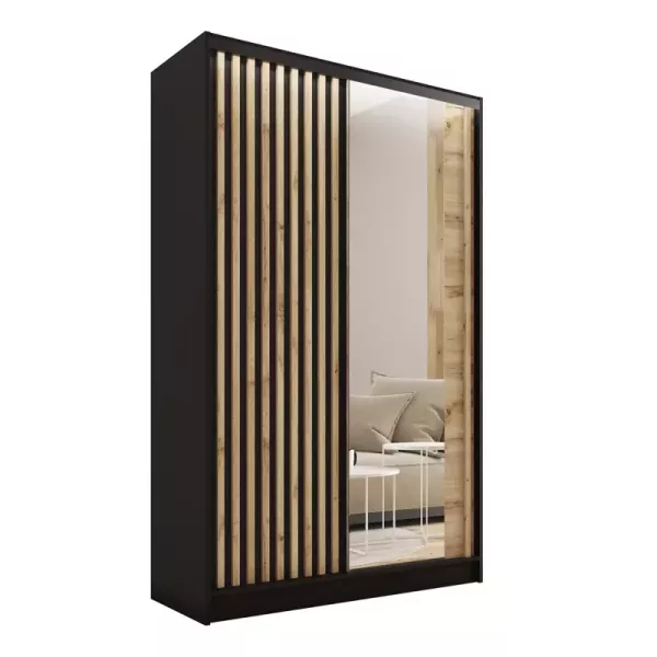 Szafa przesuwna z lustrem i lamelami 120 cm LAMEL 3D Wotan 248995