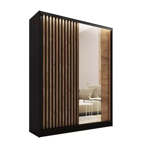 Szafa przesuwna z lustrem i lamelami 150 cm LAMEL 3D Lefkas 248992