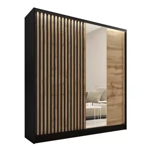 Szafa przesuwna z lustrem i lamelami 180 cm LAMEL 3D Wotan 248948