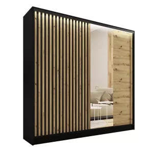 Szafa przesuwna z lustrem i lamelami 200 cm LAMEL 3D Artisan 248987