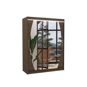 Szafa przesuwna z lustrem i oświetleniem LED ALEN 150 Choco 1019542 Szafa przesuwna z lustrem i oświetleniem LED ALEN 150 Choco 1019542