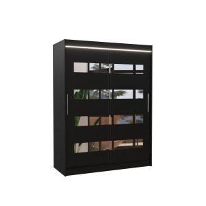 Szafa przesuwna z lustrem i oświetleniem LED BALTIC 150 Black 1018133 Szafa przesuwna z lustrem i oświetleniem LED BALTIC 150 Black 1018133