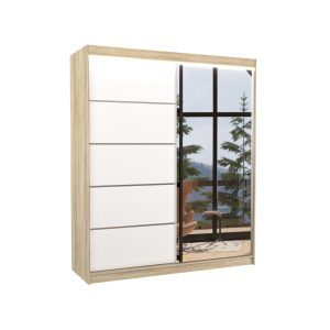 Szafa przesuwna z lustrem i oświetleniem LED CARO 180 Sonoma 1012155 Szafa przesuwna z lustrem i oświetleniem LED CARO 180 Sonoma 1012155