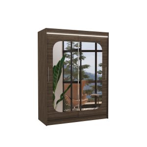 Szafa przesuwna z lustrem i oświetleniem LED CLEVER 150 Choco 1018234 Szafa przesuwna z lustrem i oświetleniem LED CLEVER 150 Choco 1018234