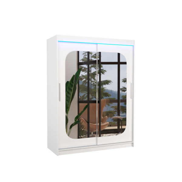Szafa przesuwna z lustrem i oświetleniem LED CLEVER 150 White 1018291