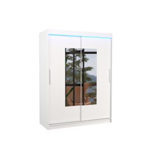 Szafa przesuwna z lustrem i oświetleniem LED DORRIGO 150 White 1030635 Szafa przesuwna z lustrem i oświetleniem LED DORRIGO 150 White 1030635