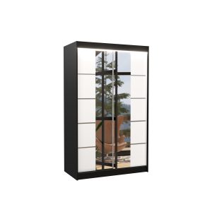 Szafa przesuwna z lustrem i oświetleniem LED GENUA 120 Black 1018137