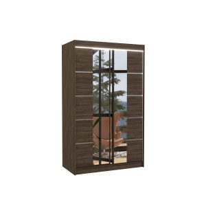 Szafa przesuwna z lustrem i oświetleniem LED GENUA 120 Choco 1018143