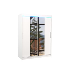 Szafa przesuwna z lustrem i oświetleniem LED INESS 150 White 1018131