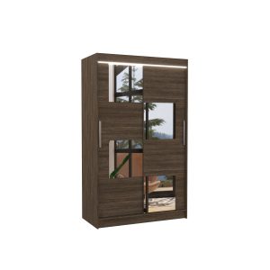 Szafa przesuwna z lustrem i oświetleniem LED LUGANO 120 Choco 1046738 Szafa przesuwna z lustrem i oświetleniem LED LUGANO 120 Choco 1046738