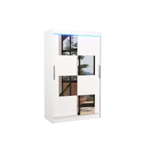 Szafa przesuwna z lustrem i oświetleniem LED LUGANO 120 White 1046718 Szafa przesuwna z lustrem i oświetleniem LED LUGANO 120 White 1046718