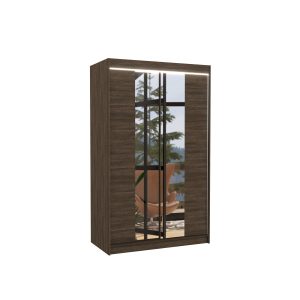 Szafa przesuwna z lustrem i oświetleniem LED MARVIN 120 Choco 1018183 Szafa przesuwna z lustrem i oświetleniem LED MARVIN 120 Choco 1018183