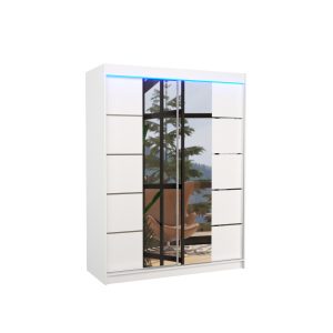 Szafa przesuwna z lustrem i oświetleniem LED NORDIC 150 White 1005871 Szafa przesuwna z lustrem i oświetleniem LED NORDIC 150 White 1005871
