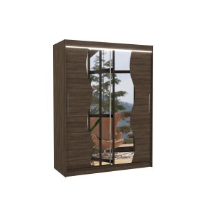 Szafa przesuwna z lustrem i oświetleniem LED RENZO 150 Choco 1012162 Szafa przesuwna z lustrem i oświetleniem LED RENZO 150 Choco 1012162