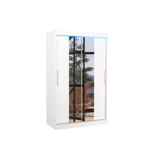 Szafa przesuwna z lustrem i oświetleniem LED SANTOS 120 White 1018677 Szafa przesuwna z lustrem i oświetleniem LED SANTOS 120 White 1018677