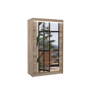 Szafa przesuwna z lustrem i oświetleniem LED TIBAGO 120 Truffle 1046740 Szafa przesuwna z lustrem i oświetleniem LED TIBAGO 120 Truffle 1046740